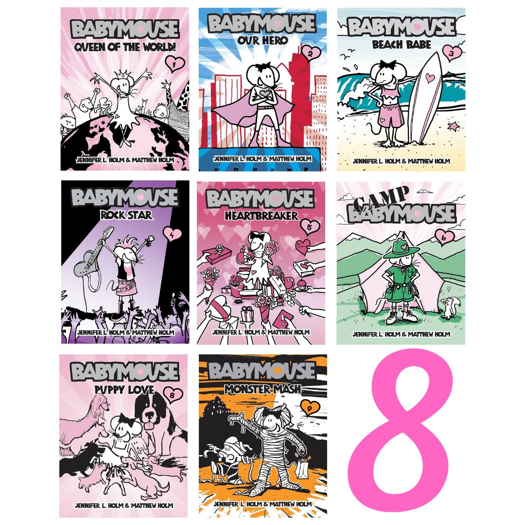 Babymouse, Graphic Novel (8 books, softcover, no box)