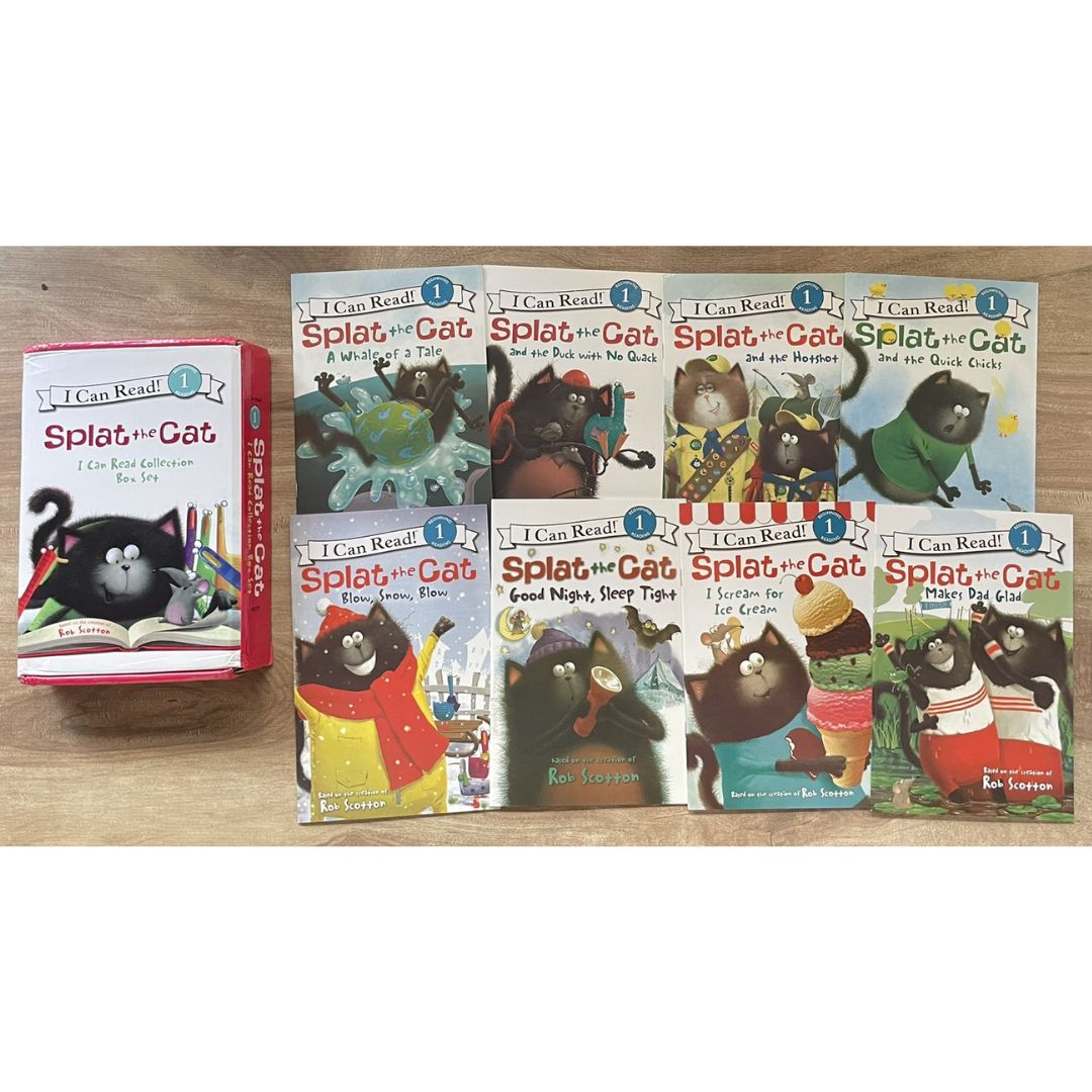 Splat The Cat I CAN READ Collection Box Set (no cd) 20 books, brand new softcover - BOX with DENTS