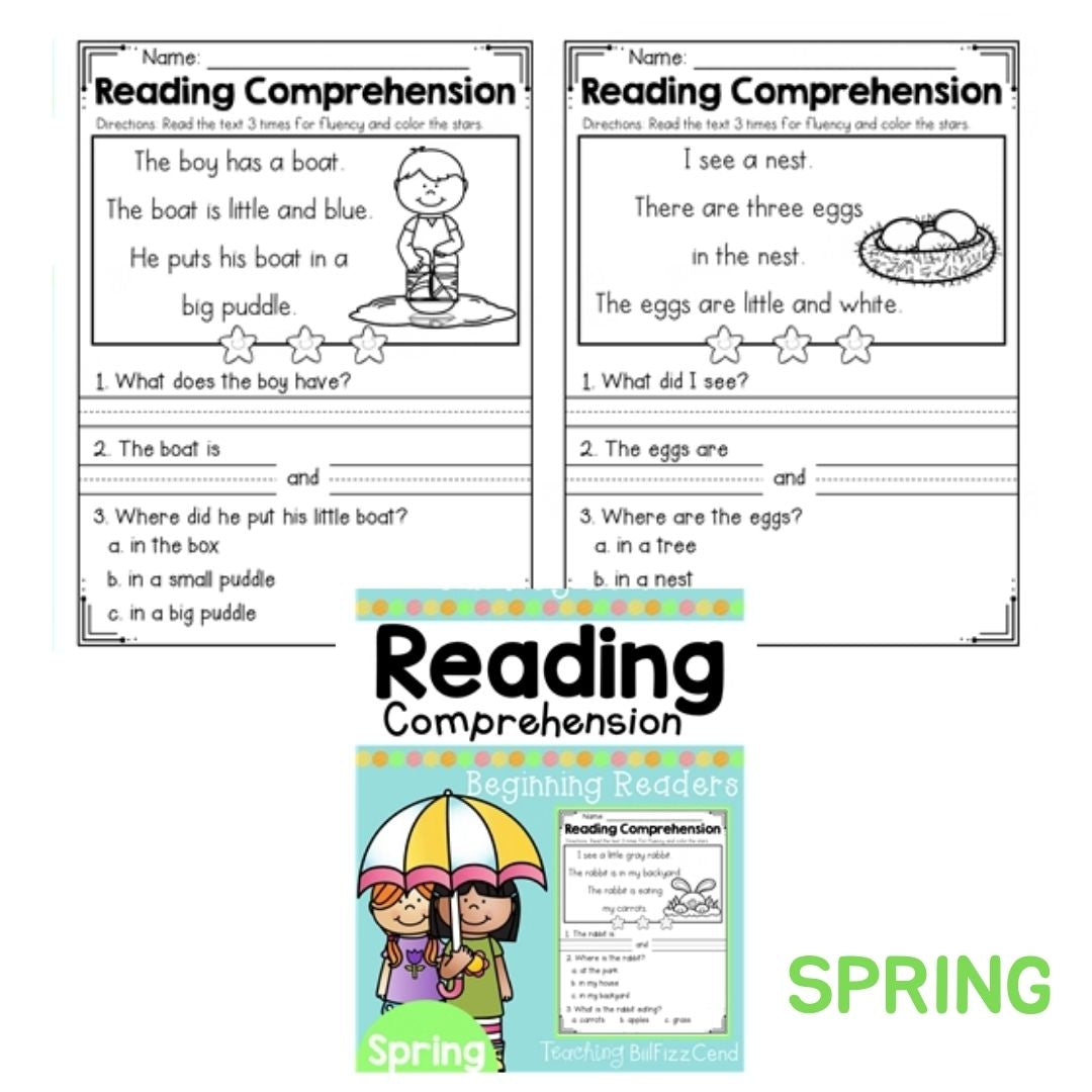 Kindergarten Reading Comprehension Workbook | Beginning Readers | Phonics-Based Sentences | Trace, Color &amp; Comprehension | Spiral Bound | Scan Audio (SINGLES)