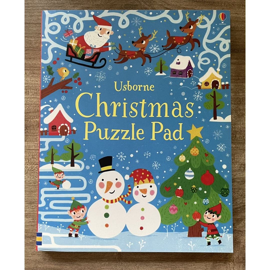 Usborne Christmas Puzzle Pad (brand new Softcover, with SLIGHT FOLDS on book cover)