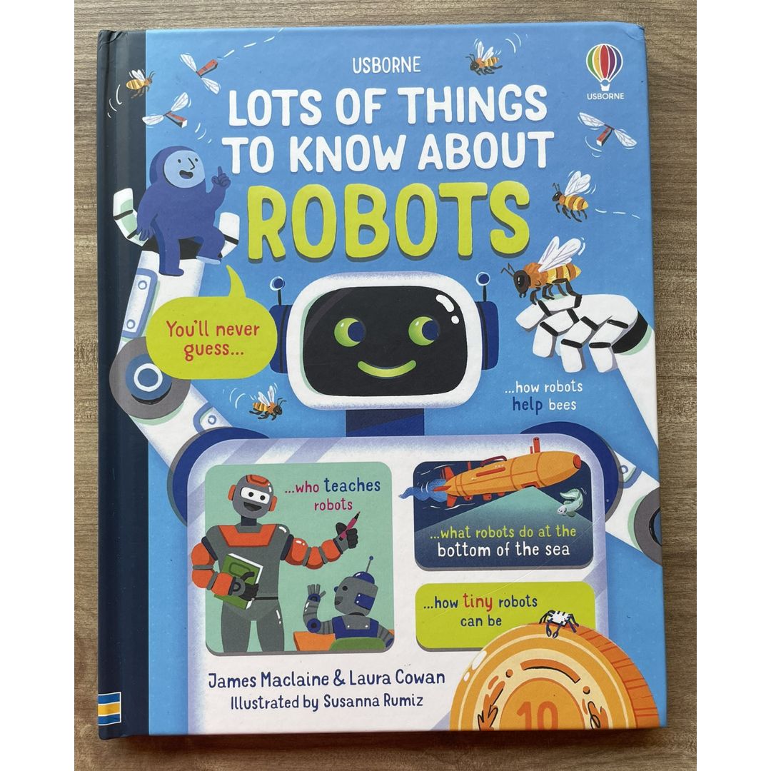 Usborne Lots of Things to Know About ROBOTS (brand new Hardcover) - with SLIGHT DENTS on book cover