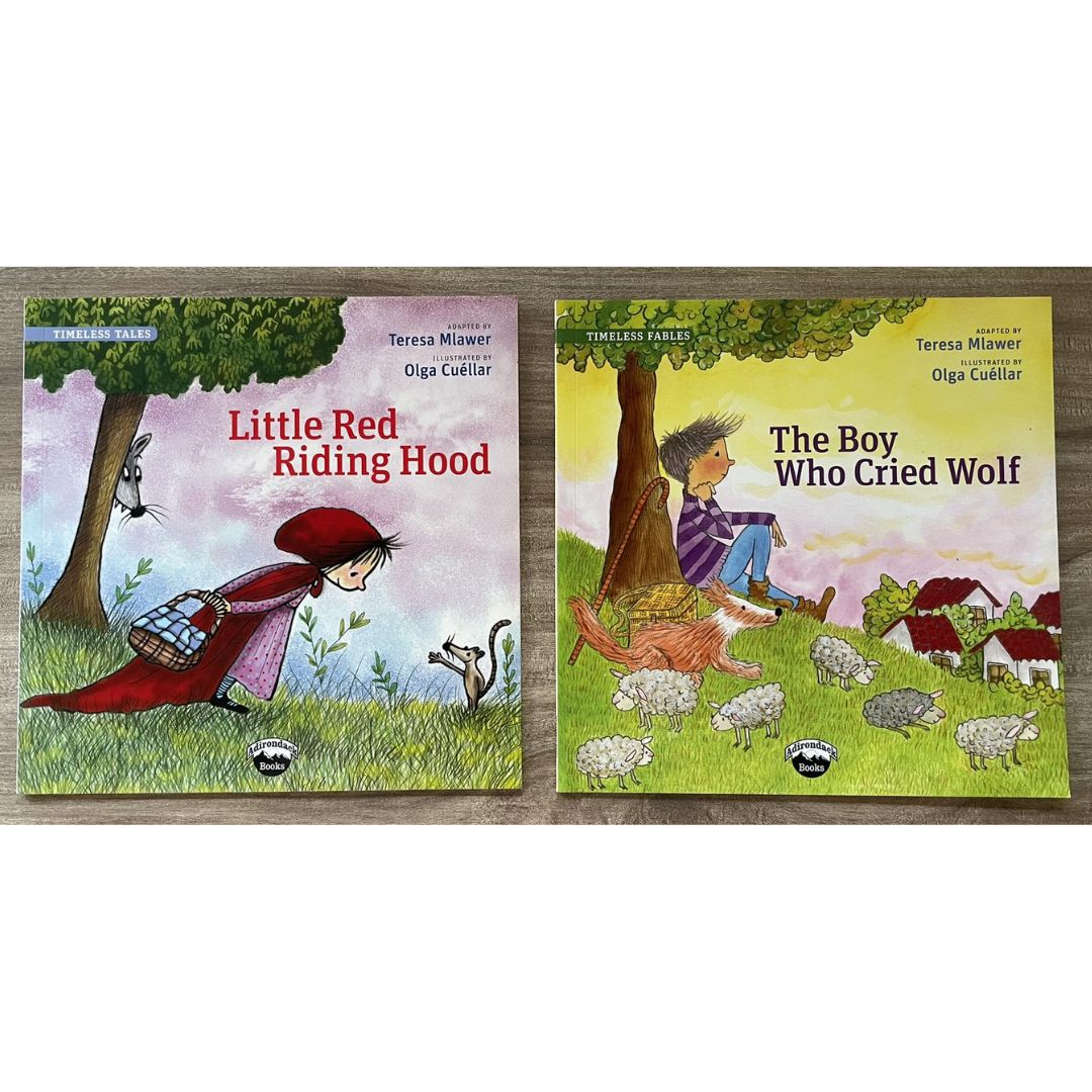 Timeless Tales Little Red Riding Hood // Timeless Fables The Boy Who Cried Wolf (SINGLES, brand new softcover, with SLIGHT DENTS on book cover)