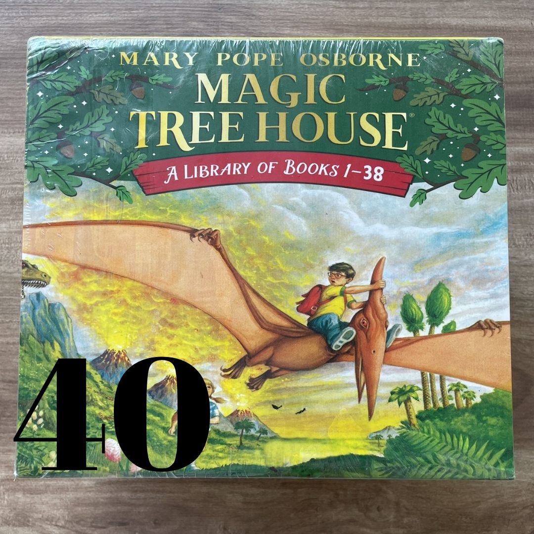 Magic Tree House: A Library Of Books 40 BOOKS Box Set (39 chapter books + 1 workbook) BOX with SLIGHT TEAR and DENTS