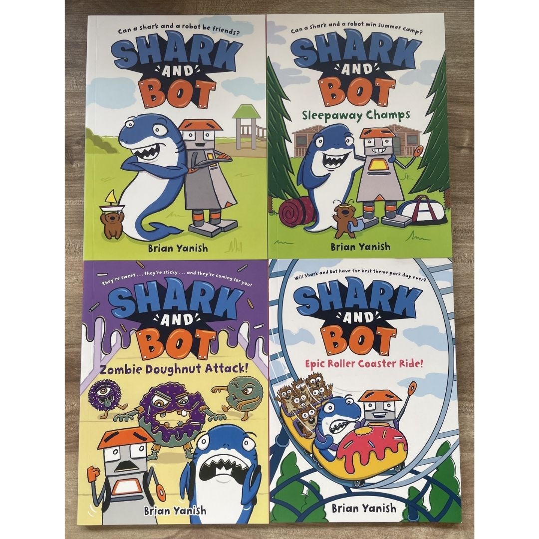 Shark and Bot, A Graphic Novel (Comics) by Brian Yanish (4 books) brand new softcover, no box