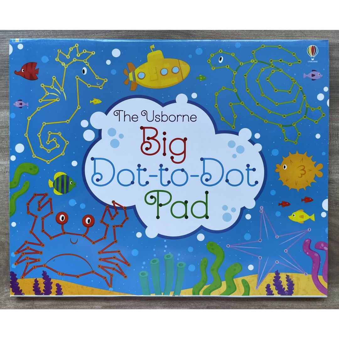 The Usborne Big DOT-TO-DOT / MAZE / PUZZLE Pad (SINGLES, brand new softcover, JUMBO tear-off activity pads) - Book cover with SLIGHT FOLDS