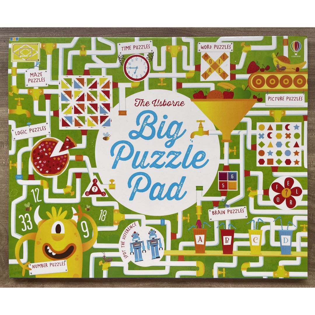 The Usborne Big DOT-TO-DOT / MAZE / PUZZLE Pad (SINGLES, brand new softcover, JUMBO tear-off activity pads) - Book cover with SLIGHT FOLDS