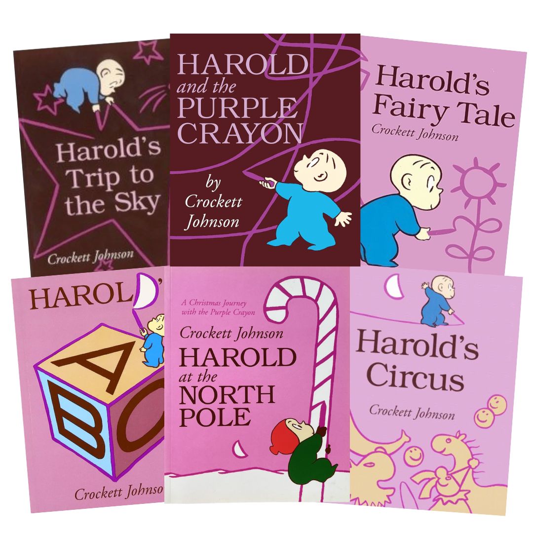 Harold's Purple Crayon Collection (6 books) Box Set - BOX with SLIGHT DENTS, books no damage, brand new softcover