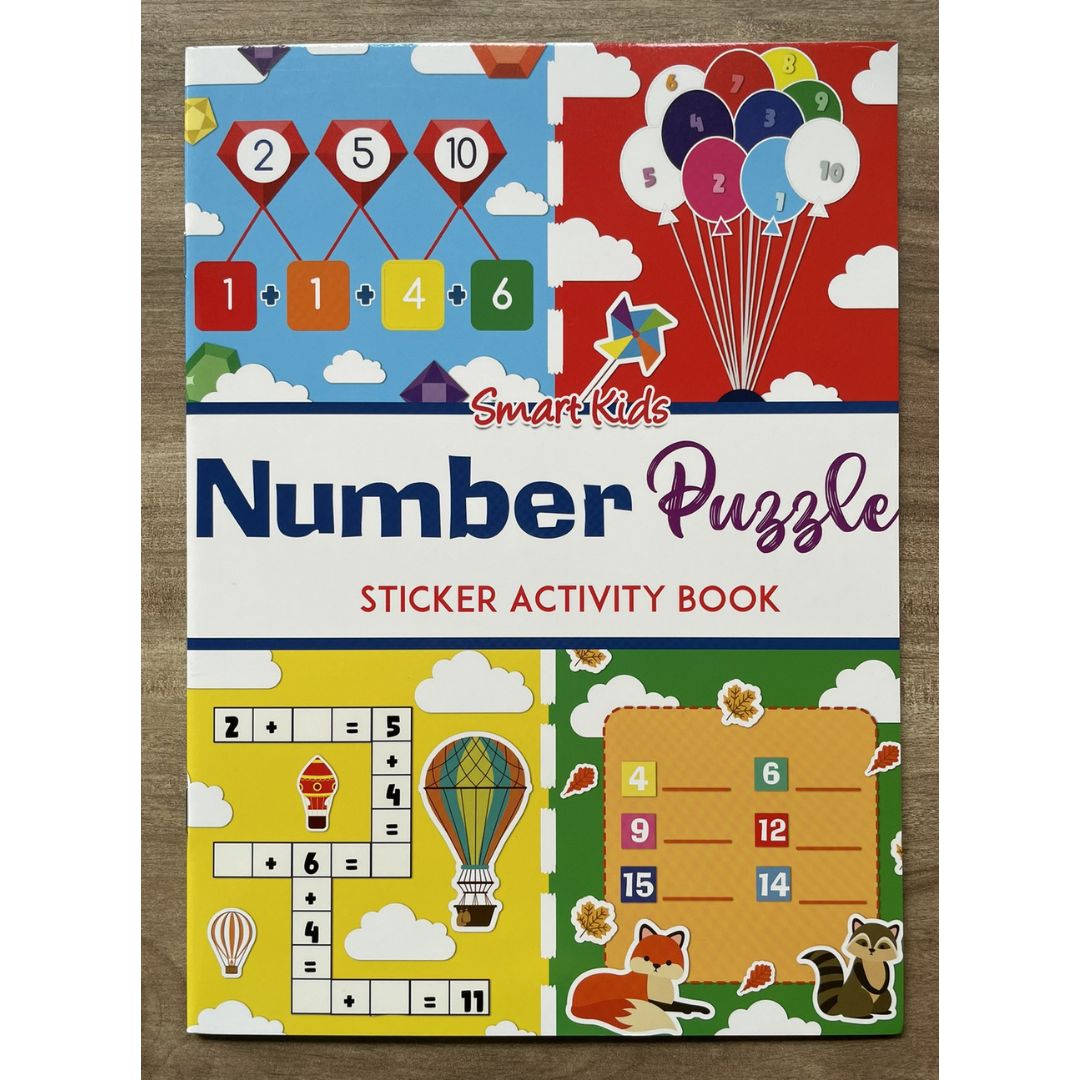 Smart Kids Sticker and Activity Book - NUMBER PUZZLE (brand new softcover)