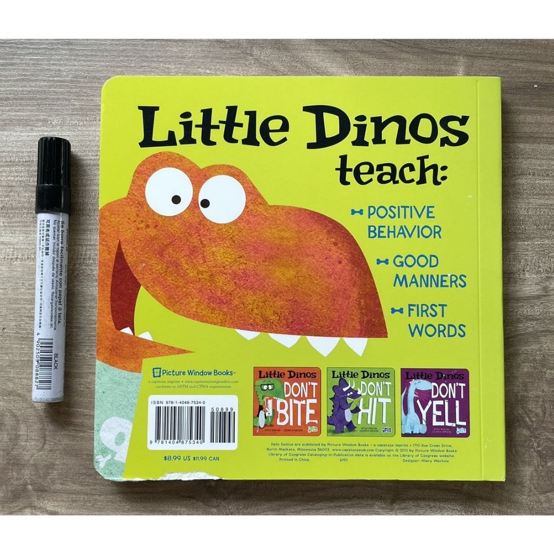 Hello Genius BOARD BOOKS (SINGLES) Little Dinos Don't Push / Just Breathe Bear / Little Lion Shares etc (book covers with SLIGHT DENTS)