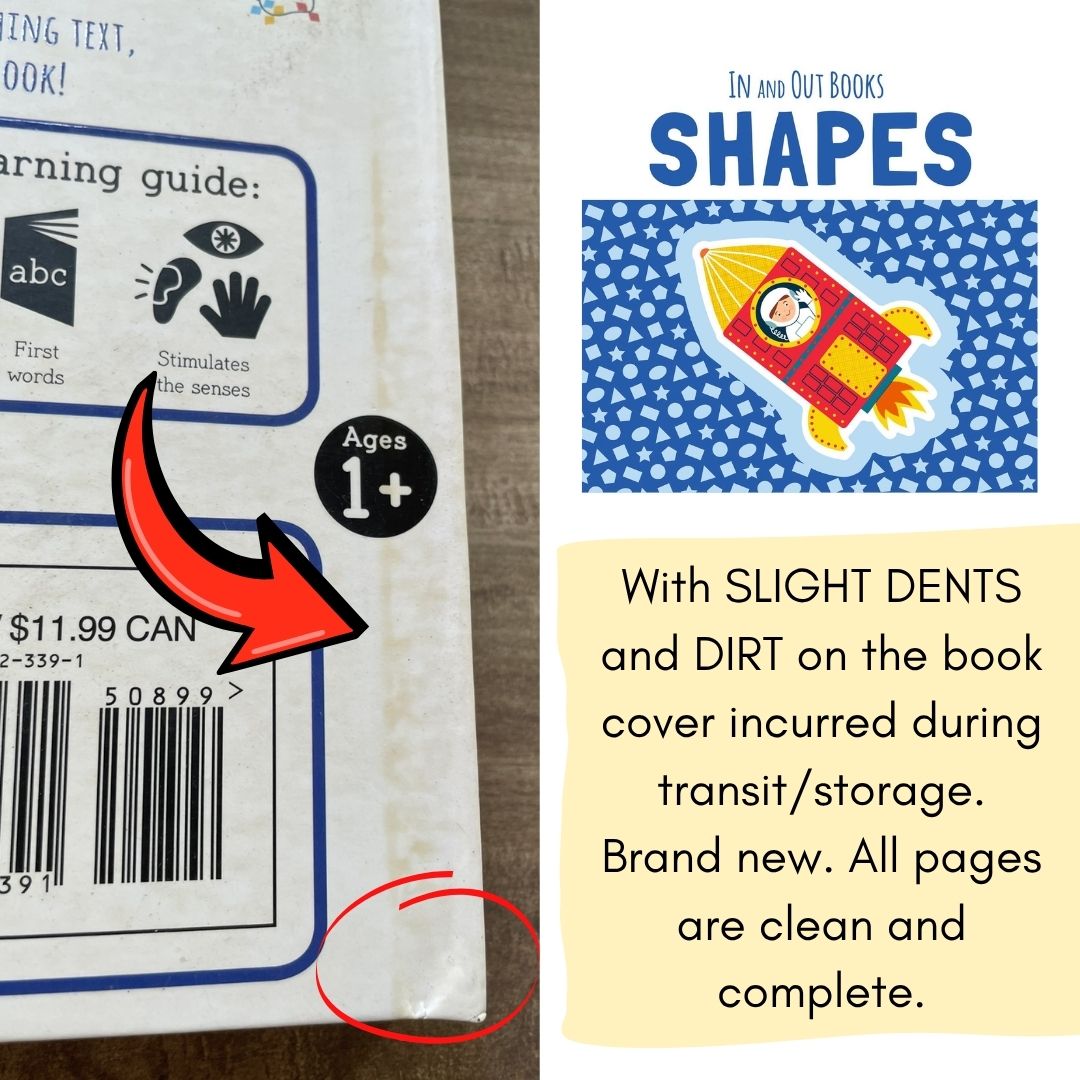 IN and OUT Board Books (SINGLES) Colors / Numbers / Opposites / Shapes (brand new, with SLIGHT DENTS on book cover)