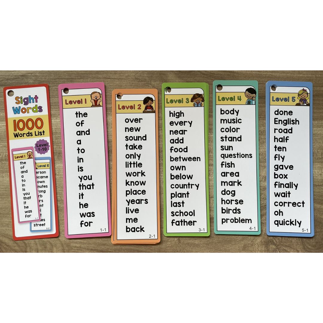 Sight Words Flash Cards Set (1000 Words, 41 Cards) High-Frequency English Reading Cards for Children (brand new flashcards, no box)
