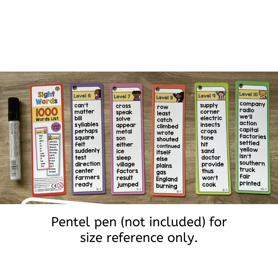 Sight Words Flash Cards Set (1000 Words, 41 Cards) High-Frequency English Reading Cards for Children (brand new flashcards, no box)