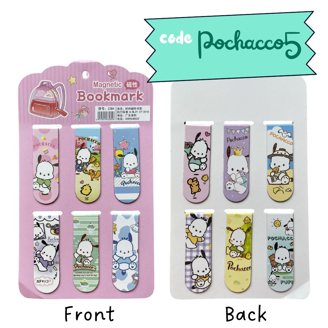 Magnetic Bookmark Clip (6 pcs bookmarks in a set) (Pls. choose design)