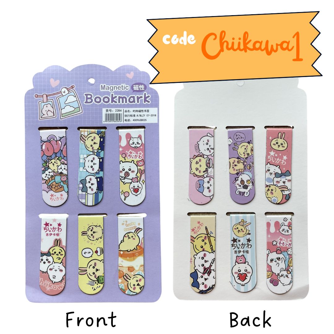Magnetic Bookmark Clip (6 pcs bookmarks in a set) (Pls. choose design)