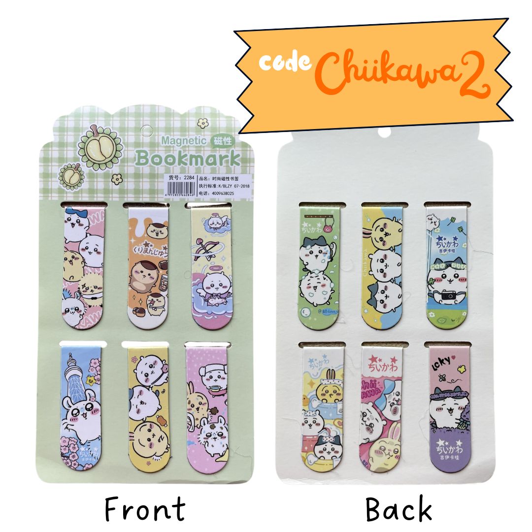 Magnetic Bookmark Clip (6 pcs bookmarks in a set) (Pls. choose design)