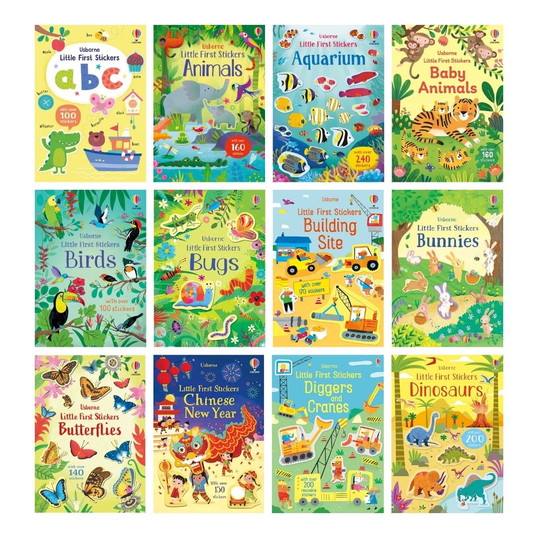 Usborne LITTLE First Stickers (SINGLES) (9.5 by 6.9 inches) Flowers / Football / Love and Kindness / Mermaids