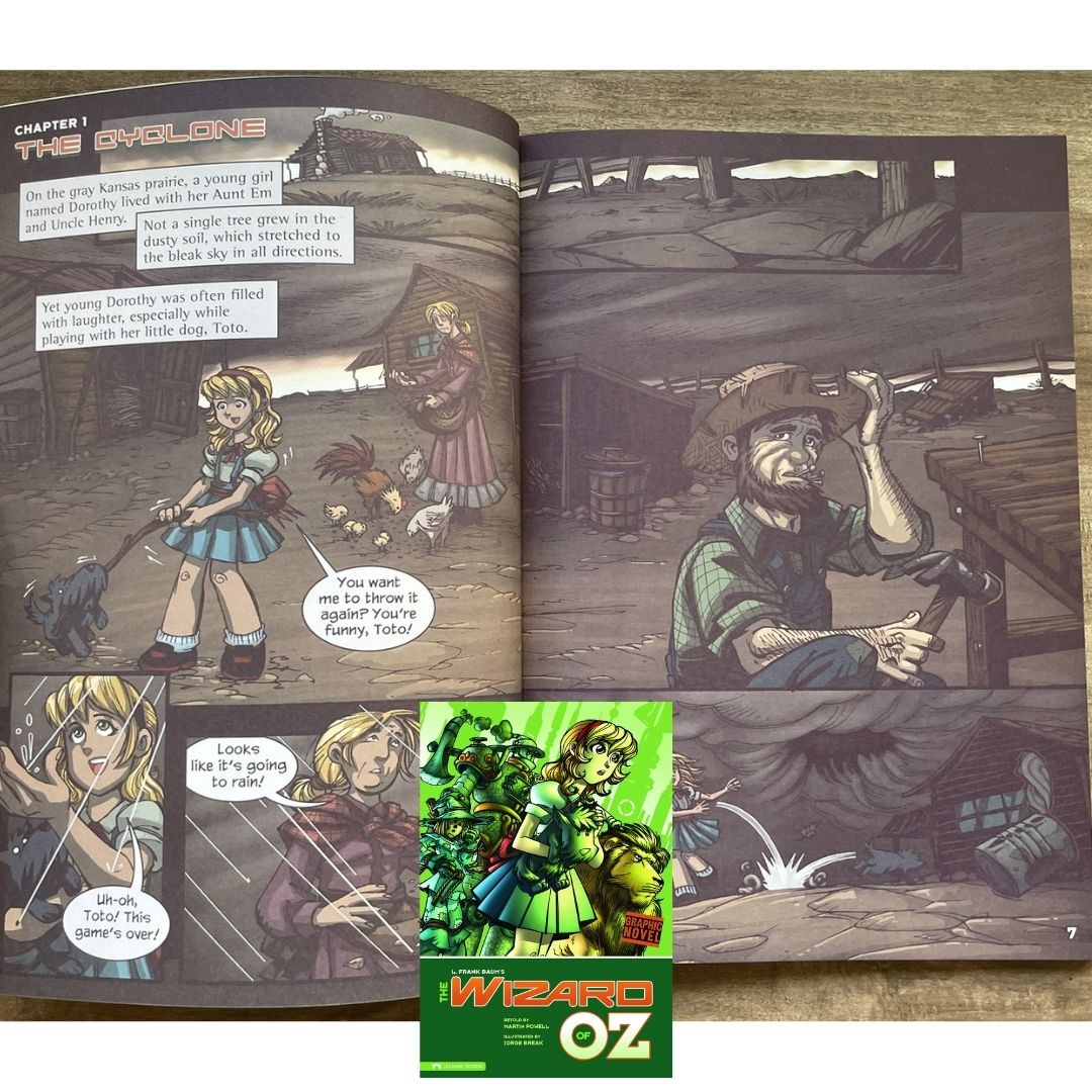 Classic Fiction Graphic Novel (SINGLES) (Alice in Wonderland / Gulliver's Travels / The Hunchback of Notre Dame / The Wizard of Oz) brand new softcover, with SLIGHT TEARS/DENTS/FOLDS on book cover