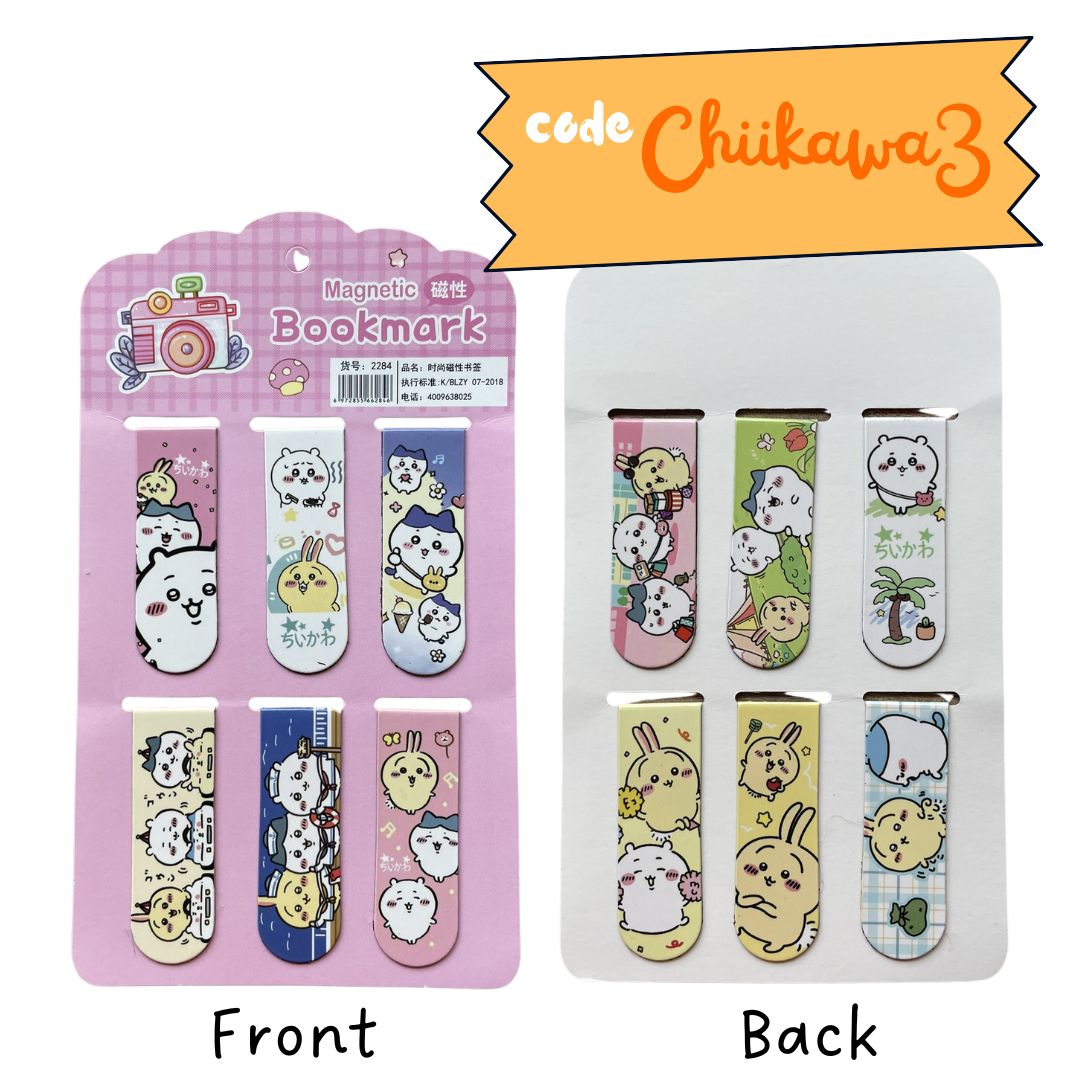 Magnetic Bookmark Clip (6 pcs bookmarks in a set) (Pls. choose design)
