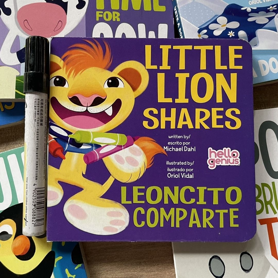 Hello Genius BOARD BOOKS (SINGLES) Little Dinos Don't Push / Just Breathe Bear / Little Lion Shares etc (book covers with SLIGHT DENTS)