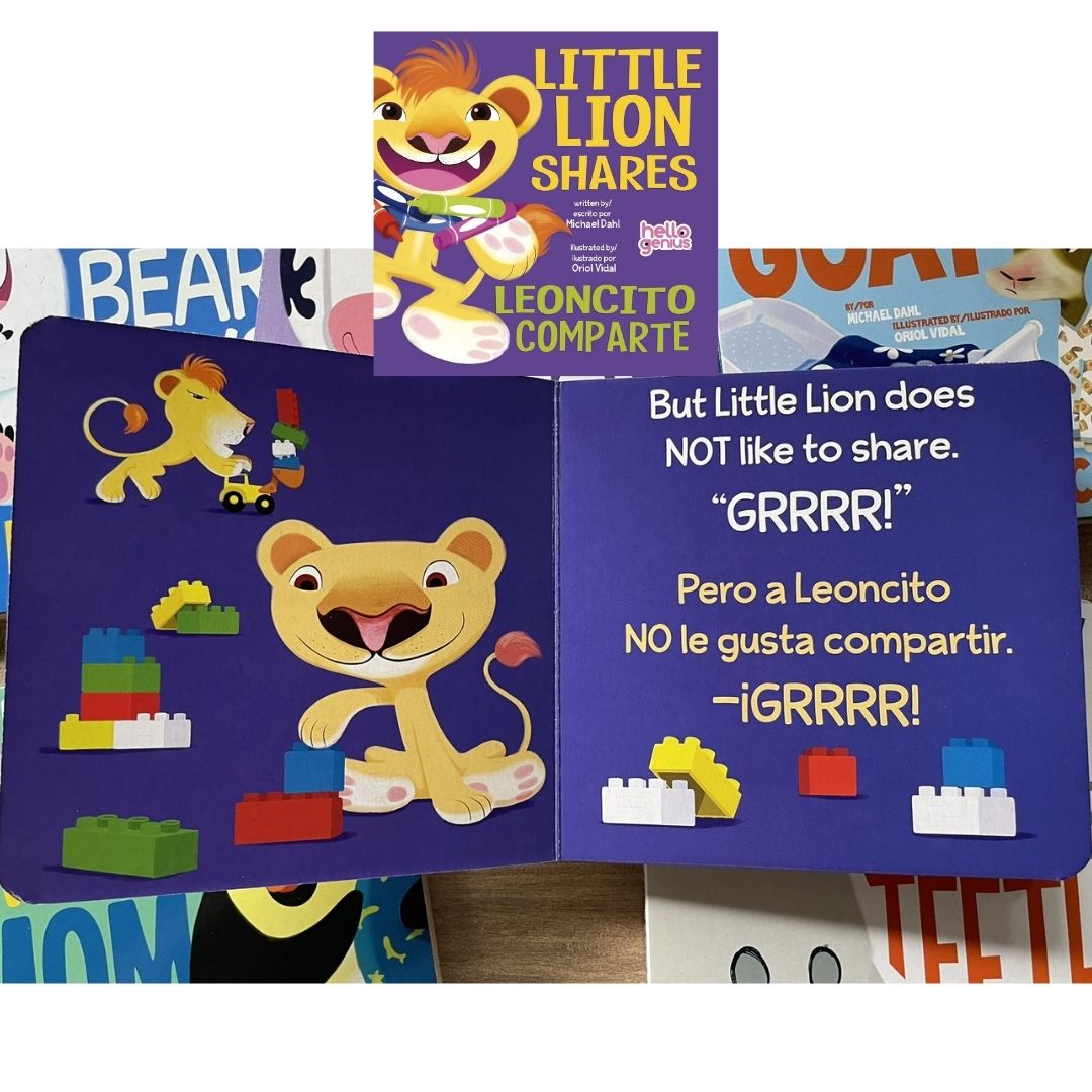 Hello Genius BOARD BOOKS (SINGLES) Little Dinos Don't Push / Just Breathe Bear / Little Lion Shares etc (book covers with SLIGHT DENTS)