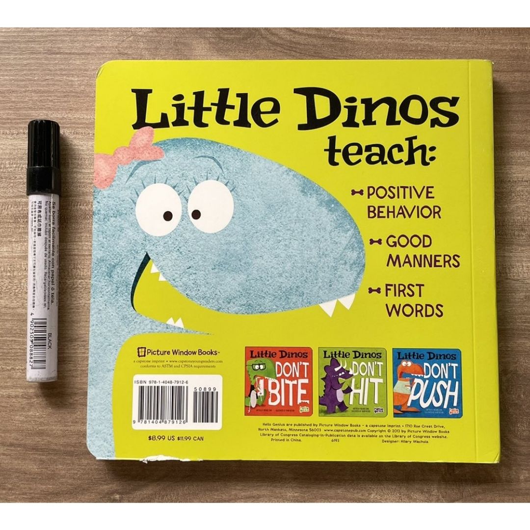 Hello Genius BOARD BOOKS (SINGLES) Little Dinos Don't Push / Just Breathe Bear / Little Lion Shares etc (book covers with SLIGHT DENTS)