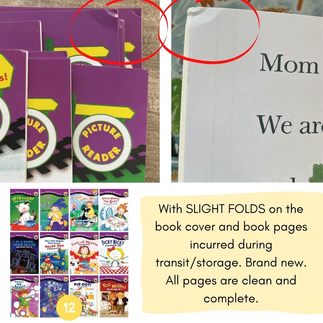All Aboard Reading (12 books) brand new softcover, no box, with SLIGHT FOLDS on book covers & pages