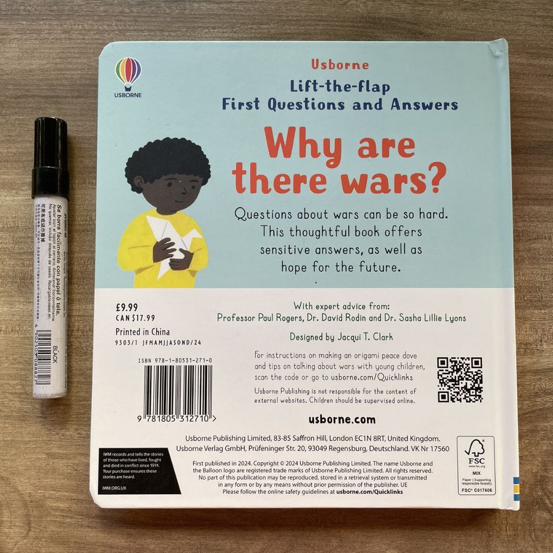 Usborne Lift-the-flap FIRST Questions and Answers (SINGLES, Board Book) How Do Flowers Grow / What is a Virus / What's It Like in Space / Why are there Wars / Why Do We Need Bees / Why Do We Need Trees / Why is it Dark at Night