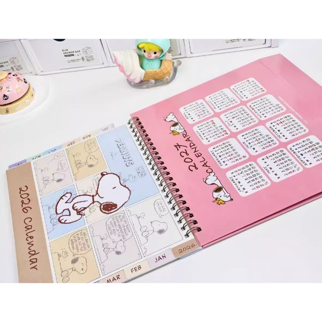 2026 Peanuts Snoopy Desk Calendar | Monthly Desktop Calendar with Notes Pages & Index Tabs | Cute Cartoon Table Calendar (brand new)