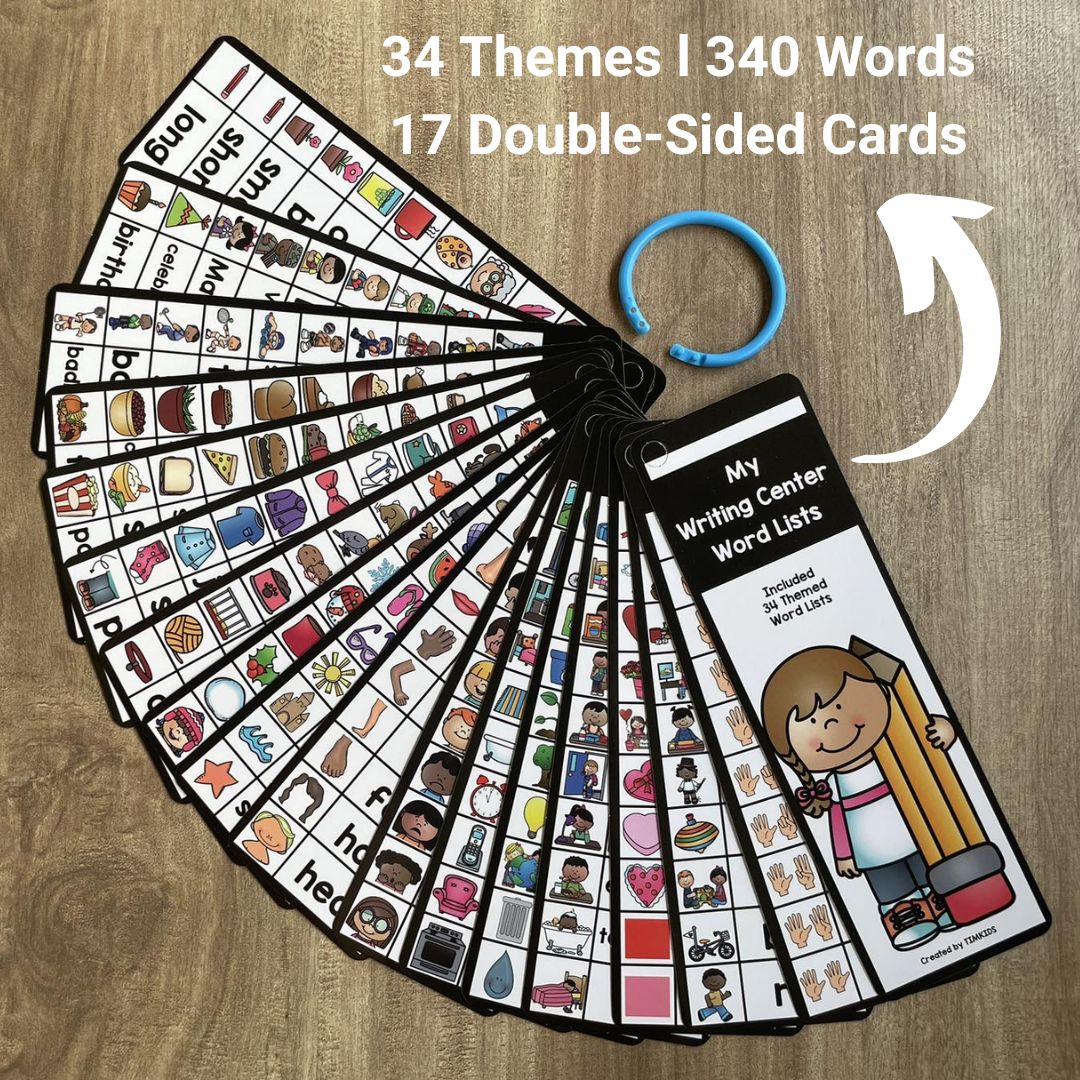 English Themed Vocabulary Flashcards for Kids | 17 Double-Sided Cards | Early Learning Teaching Aids l My Writing Center Word Lists (34 Themes / 340 Sight Words in a set) brand new, no box