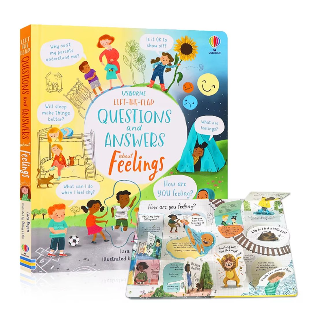 Usborne Lift-the-flap Questions and Answers About (SINGLES, brand new Board Book, w/ SLIGHT DENTS on book cover) Animals / Body / Feelings / Food / Jobs / Money / Nature