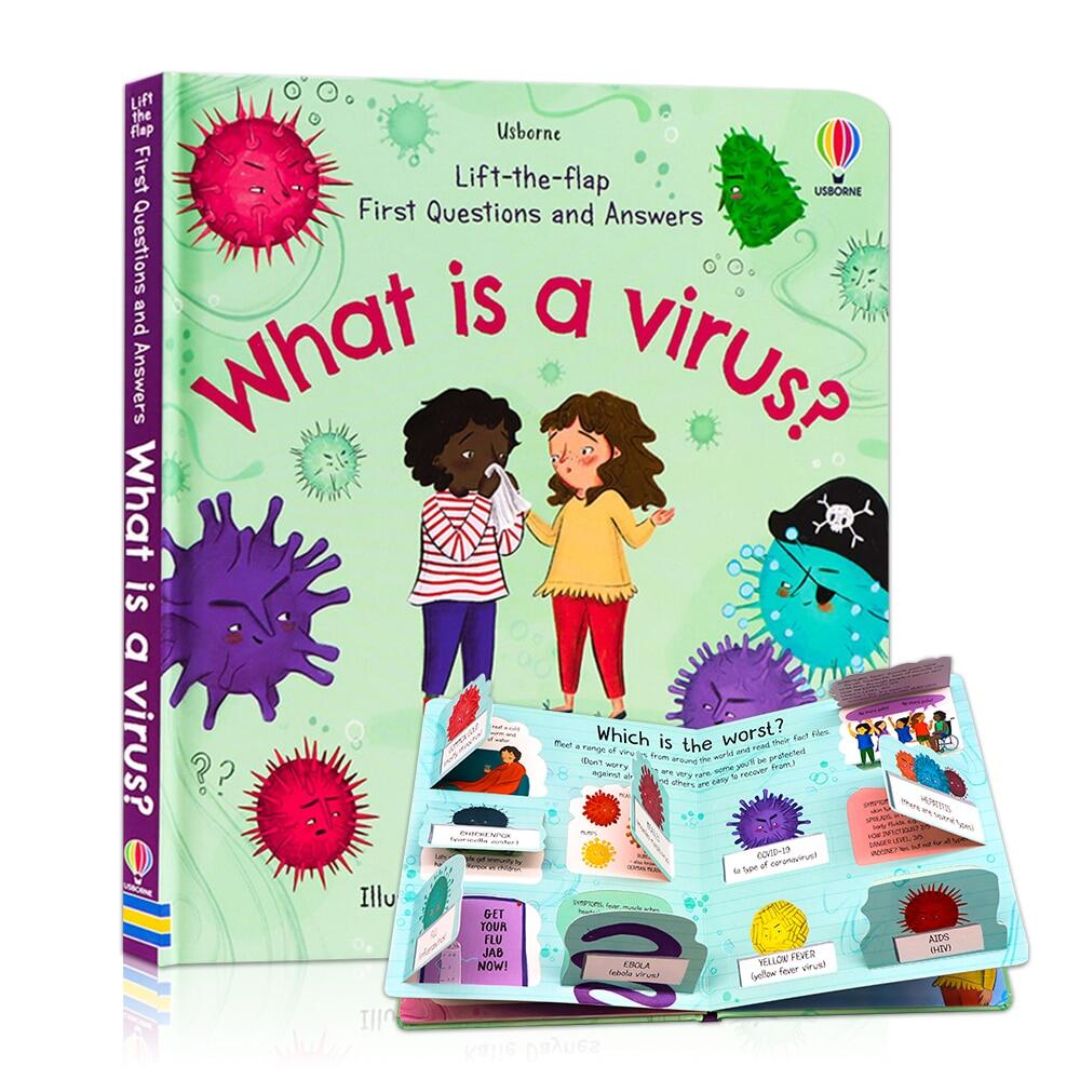 Usborne Lift-the-flap FIRST Questions and Answers (SINGLES, Board Book) How Do Flowers Grow / What is a Virus / What's It Like in Space / Why are there Wars / Why Do We Need Bees / Why Do We Need Trees / Why is it Dark at Night