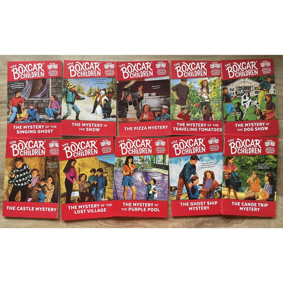 The Boxcar Children Mysteries #21-50 (30 books) brand new softcover, no box, with SLIGHT TEARS on the edges of the book covers