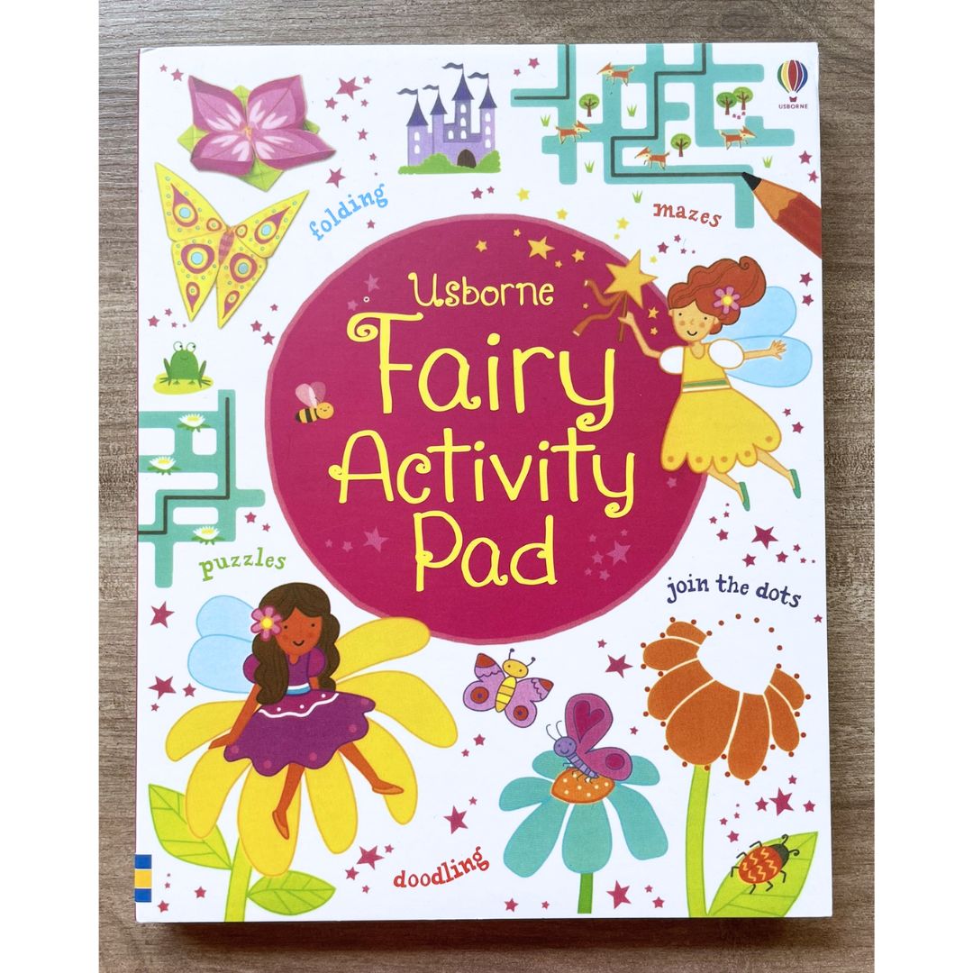 Usborne FAIRY Activity Pad (Tear-off pages, brand new Softcover, 6.1 by 7.7 inches, with SLIGHT FOLDS)