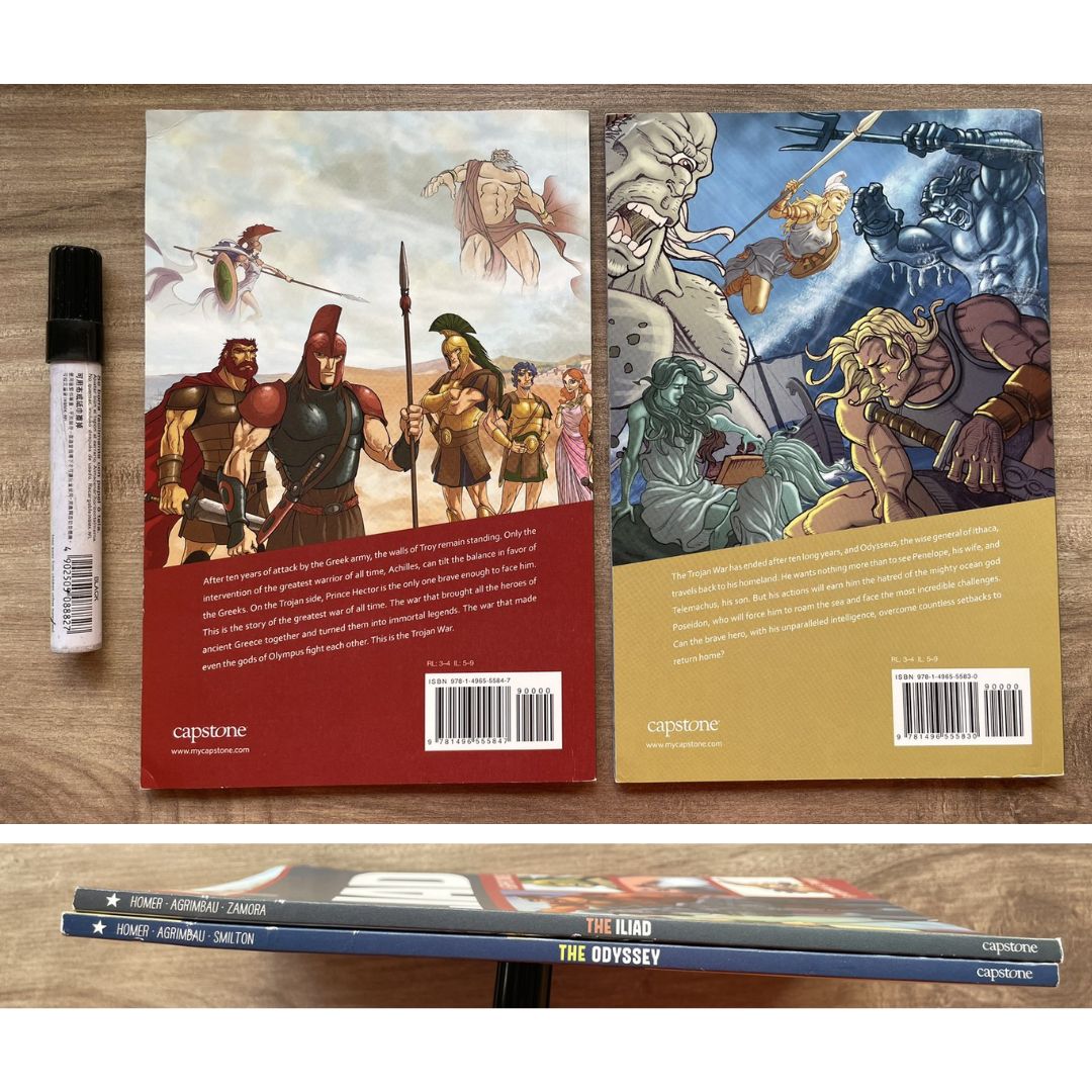 The Iliad / The Odyssey (A Graphic Novel) (SINGLES, brand new Softcover, with SLIGHT FOLDS on book cover)
