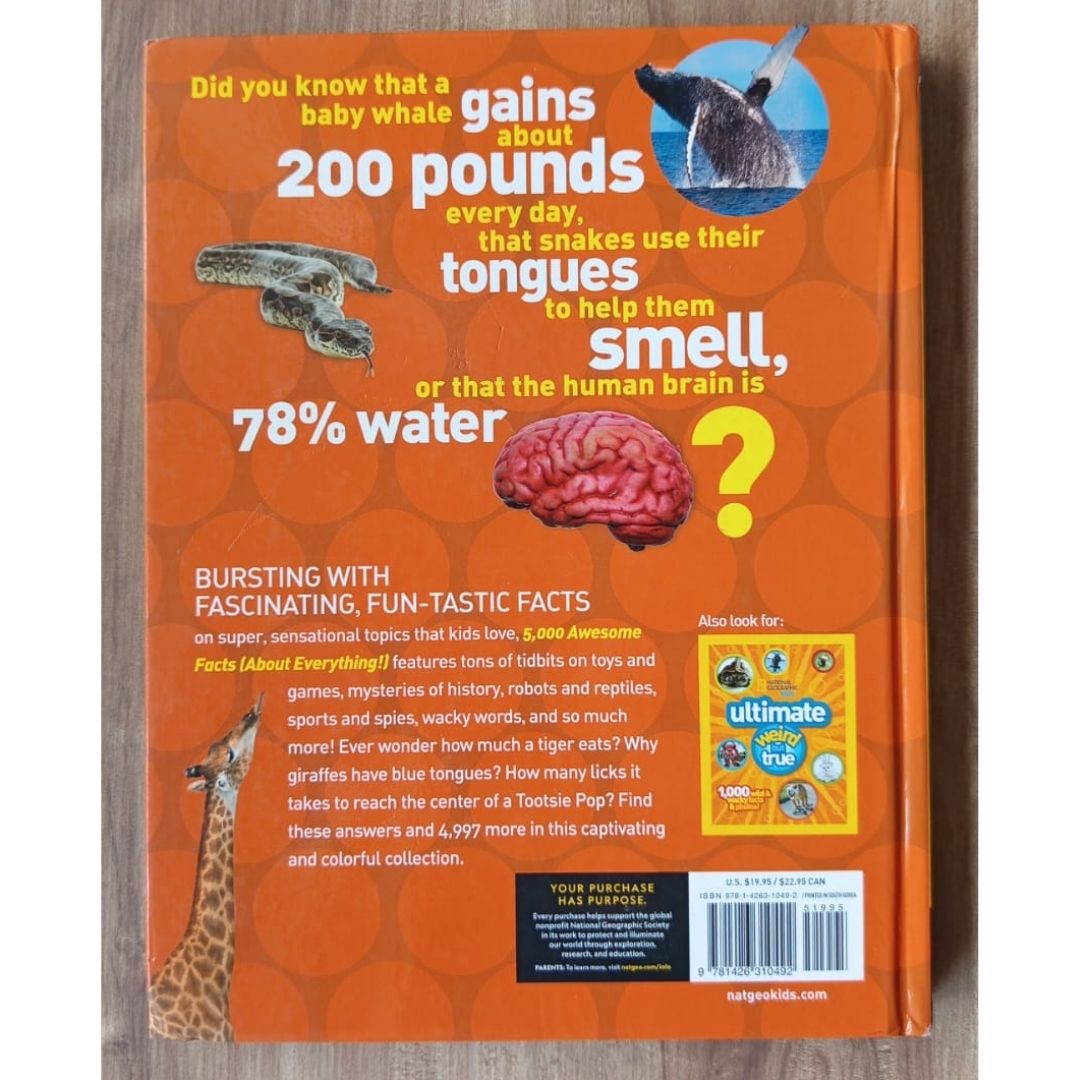 NATGEO National Geographic Kids 5,000 Awesome Facts (About Everything!) (USED book, hardcover, with slight dents)