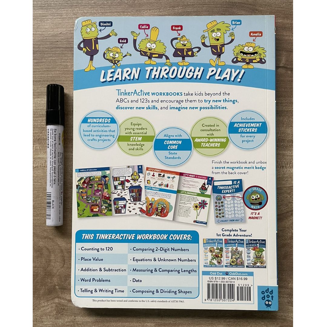 TinkerActive Workbooks: 1st Grade (MATH) softcover