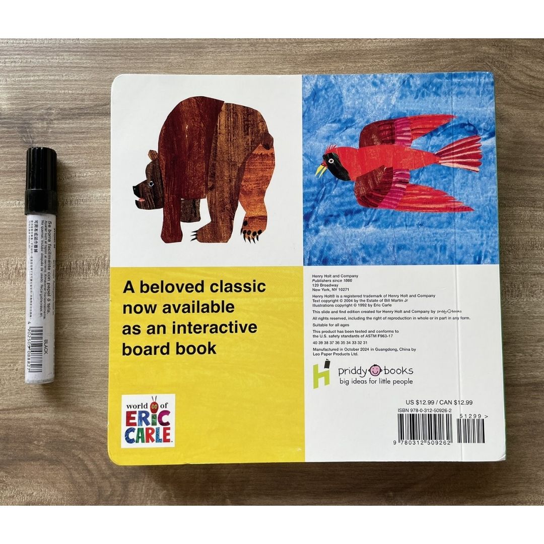Brown Bear, Brown Bear, What Do You See? Slide and Find: An interactive board book (by Eric Carle) brand new, with SLIGHT DENTS on book cover