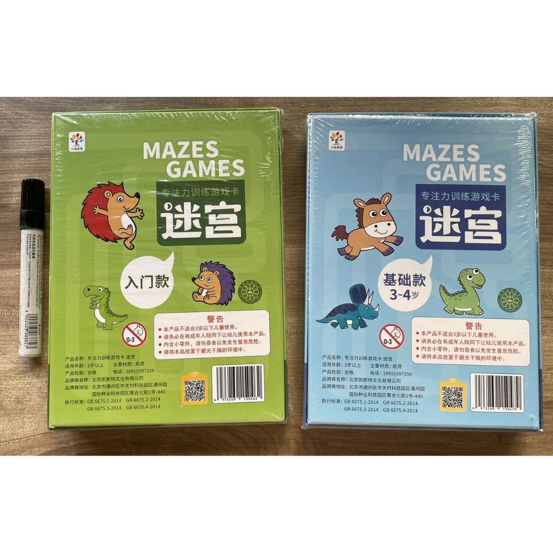 Mazes Games Wipe-Clean Activity Box Set (SINGLES) brand new, with box, Simplified Chinese text