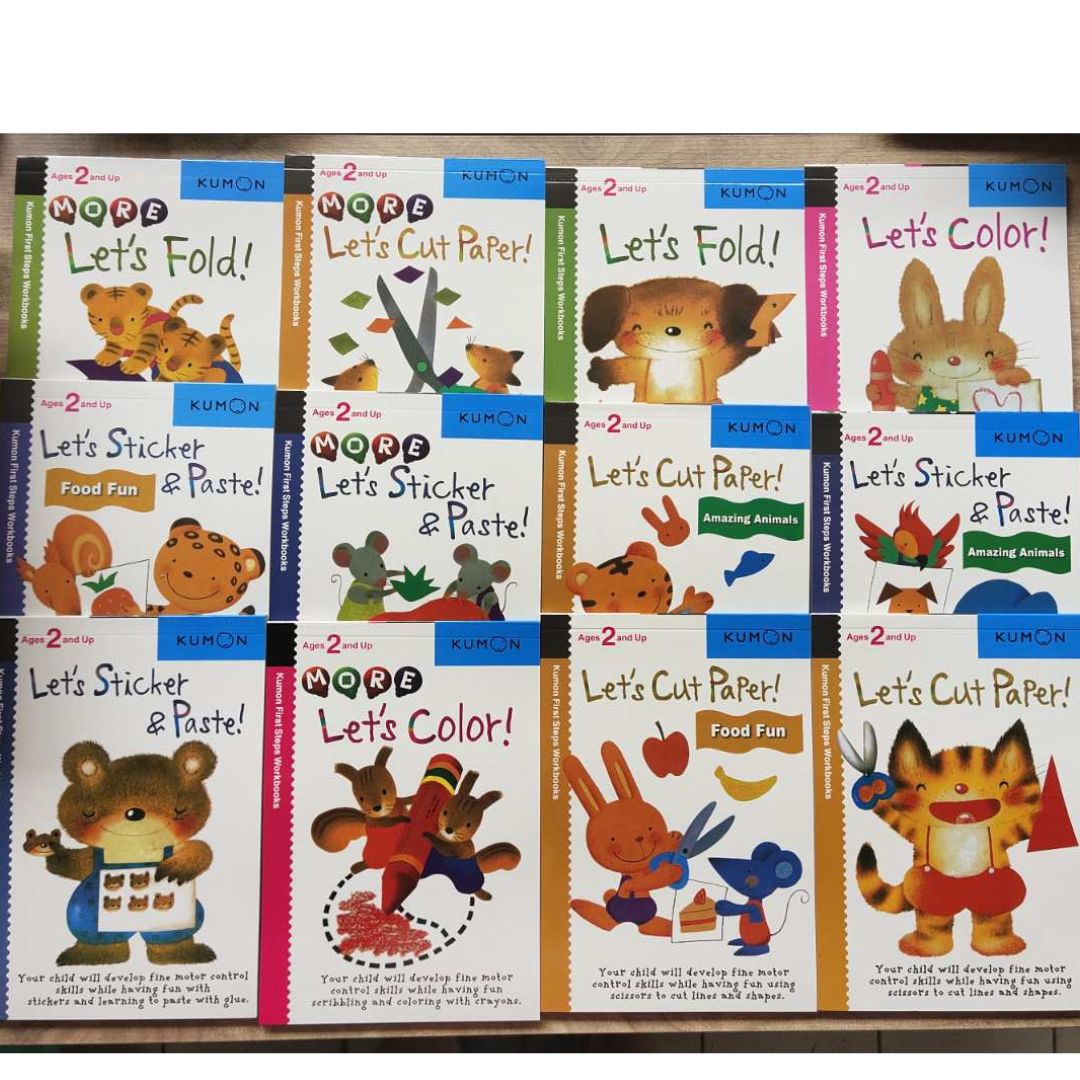 Kumon My First Steps Workbook (12 books) ages 2-5, brand new softcover, no box