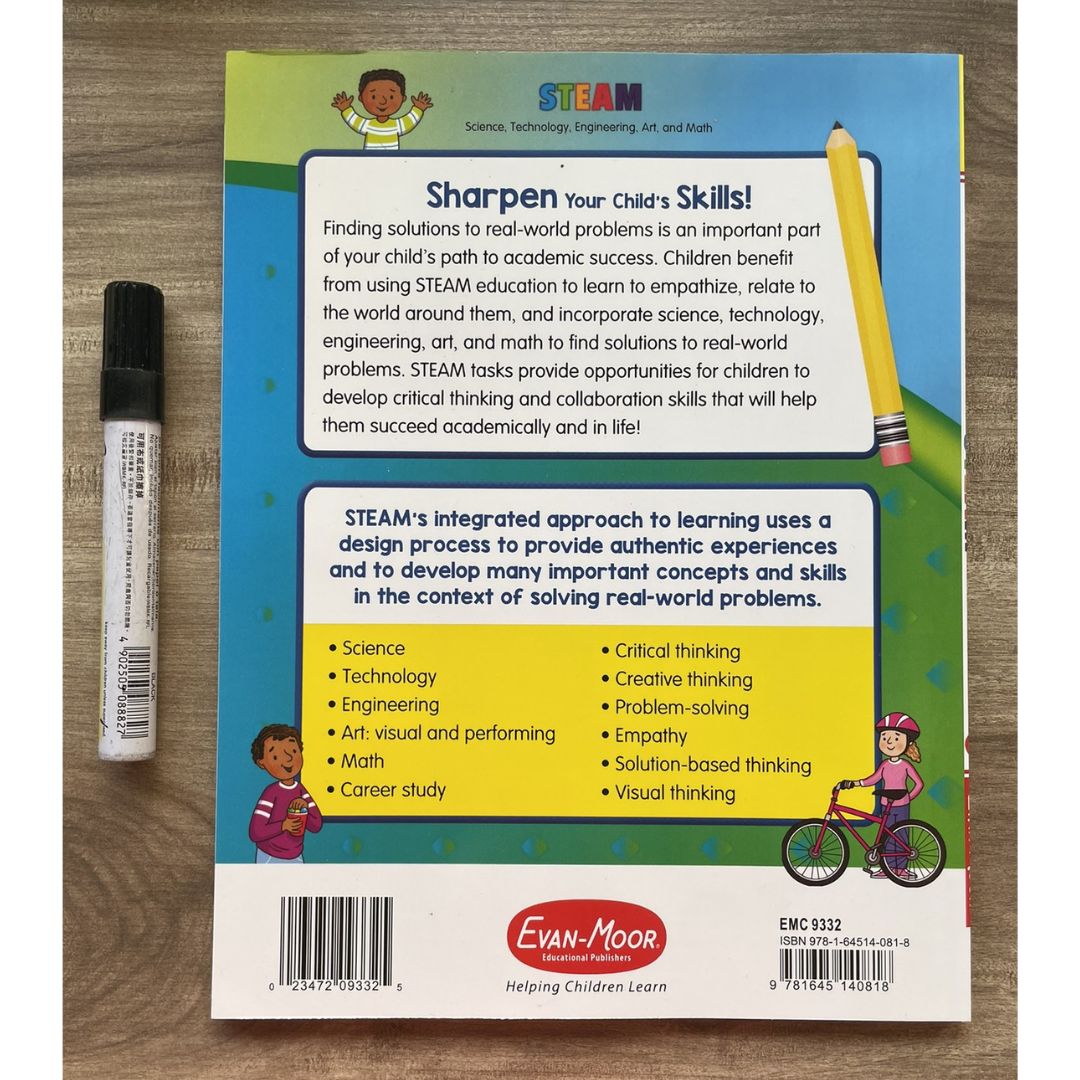 Evan Moor Skill Sharpener Workbook: STEAM ( GRADE 2 ) brand new softcover, with SLIGHT FOLDS