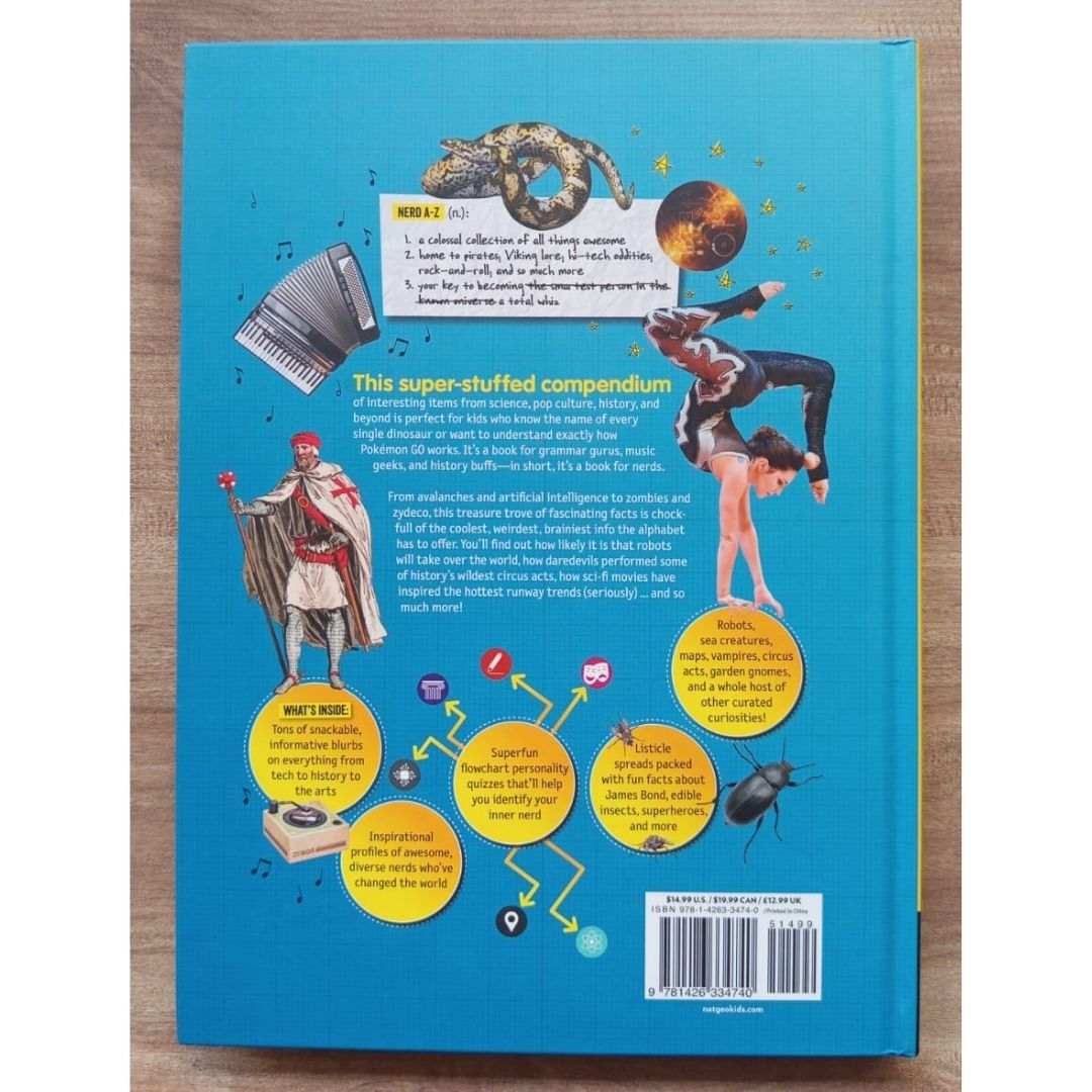 NATGEO National Geographic Kids NERD A to Z (USED book, hardcover, with slight dents on book cover)