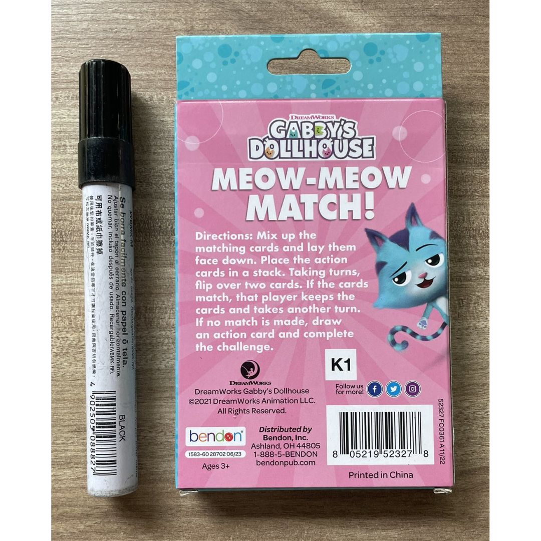 Gabby's Dollhouse Meow-Meow Match Matching Game Learning Flash Cards / Flashcards (36 cards) Box Set - brand new