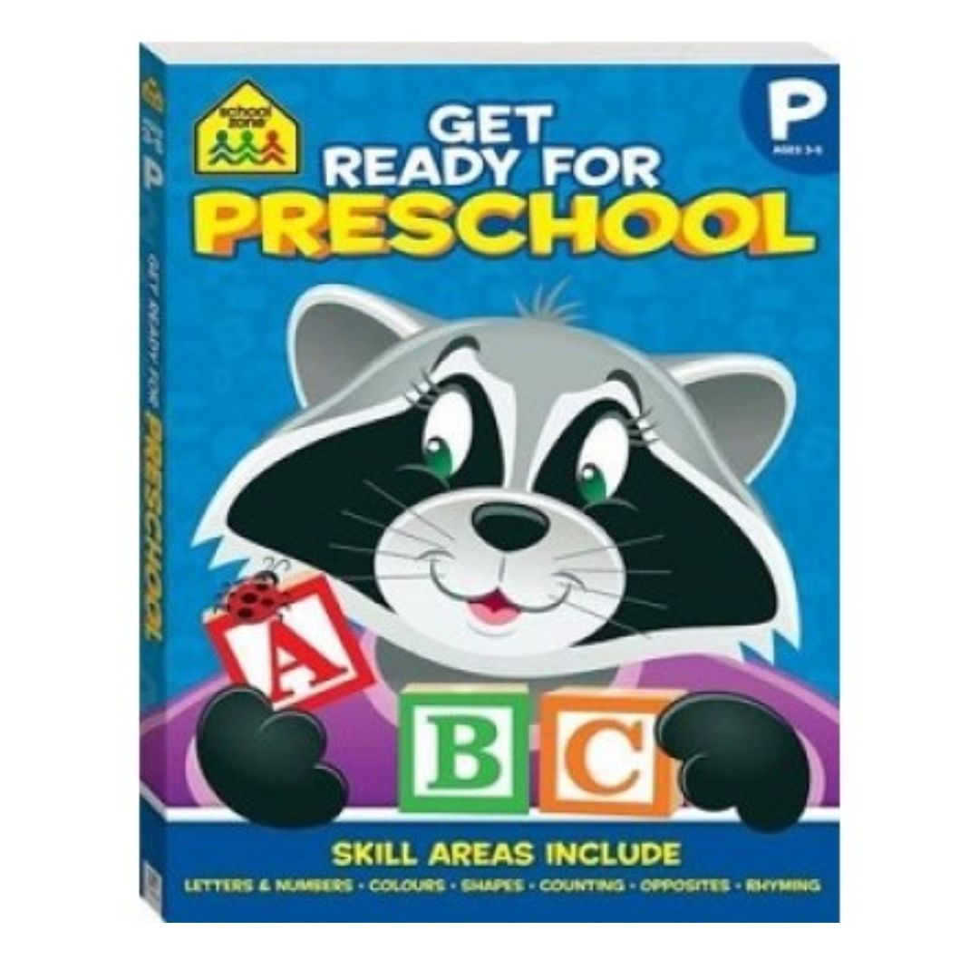School Zone GET READY for Preschool / Kindergarten / First Grade Workbook (SINGLES) brand new softcover