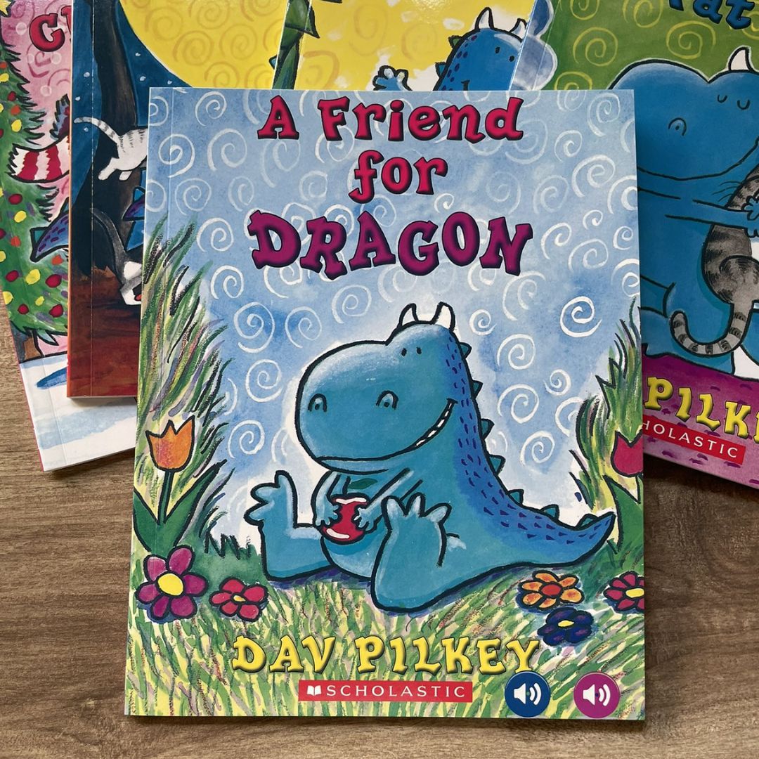 Scholastic Dragon By Dav Pilkey English Picture Reading Story Book Set Comic Books (5 books) brand new softcover, no box