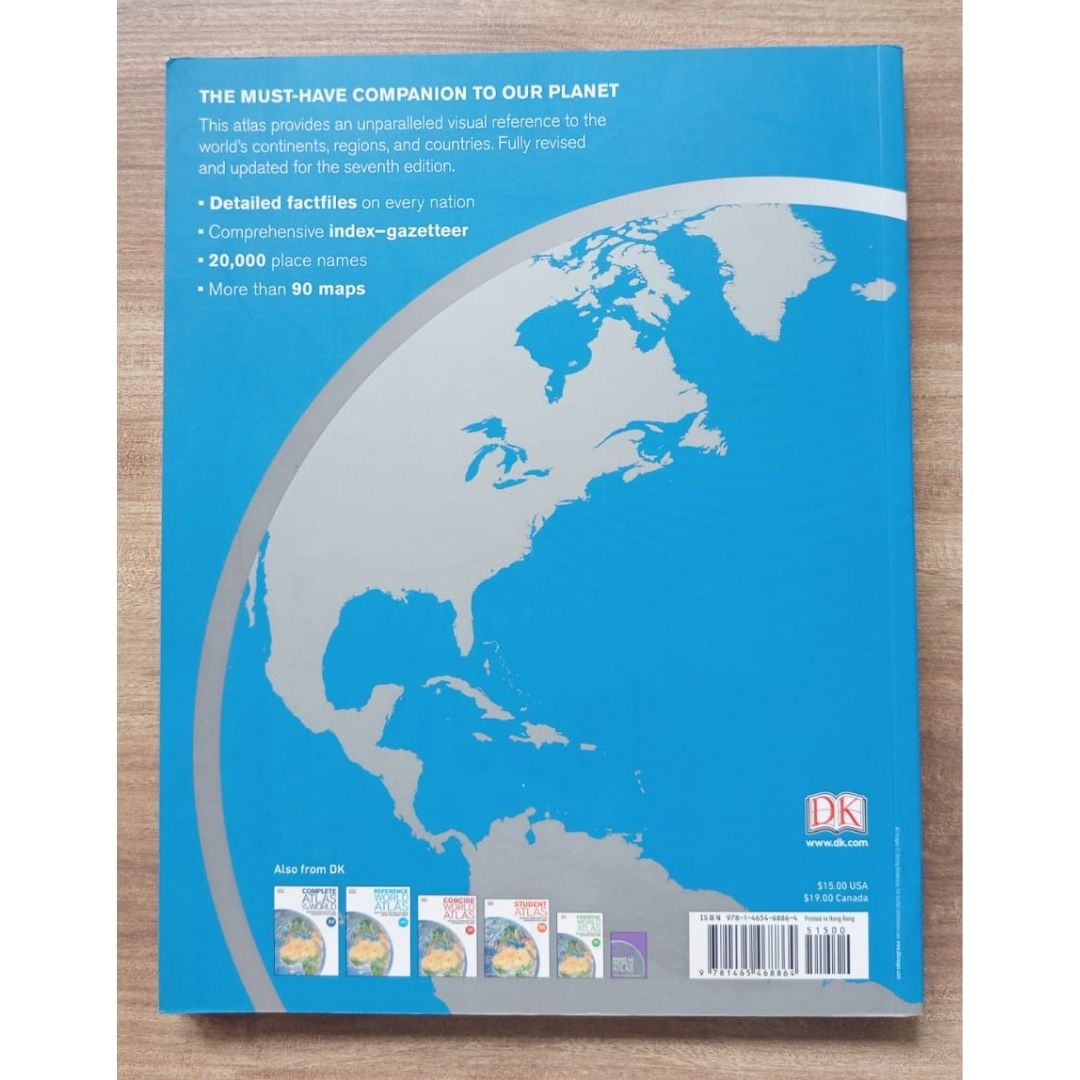 DK Compact World Atlas (USED book, softcover, with slight folds on book cover)