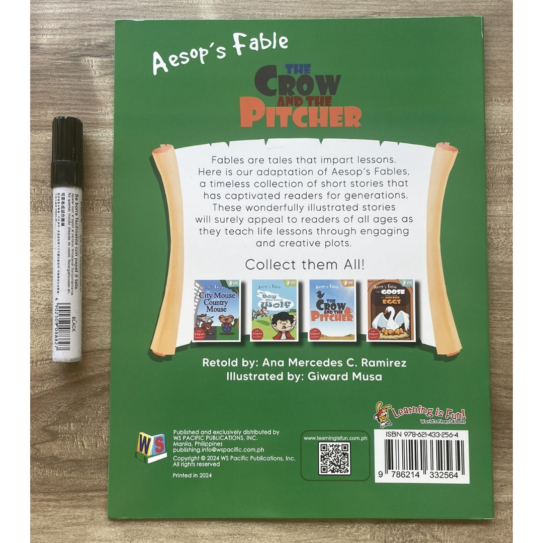 Batang Matalino AESOP'S FABLE - The Boy Who Cried Wolf / The Crow and the Pitcher (SINGLES, softcover, Filipino-English text)