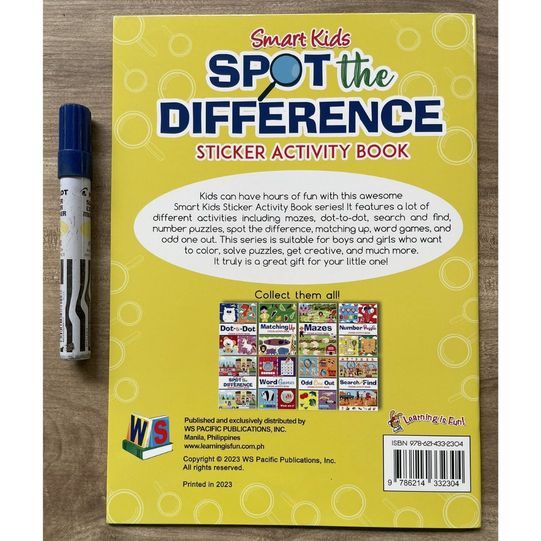 Smart Kids Sticker and Activity Book - SPOT THE DIFFERENCE (brand new softcover)
