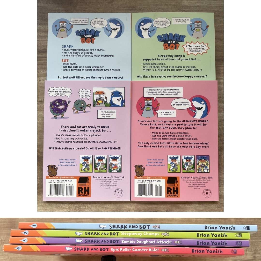 Shark and Bot, A Graphic Novel (Comics) by Brian Yanish (4 books) brand new softcover, no box