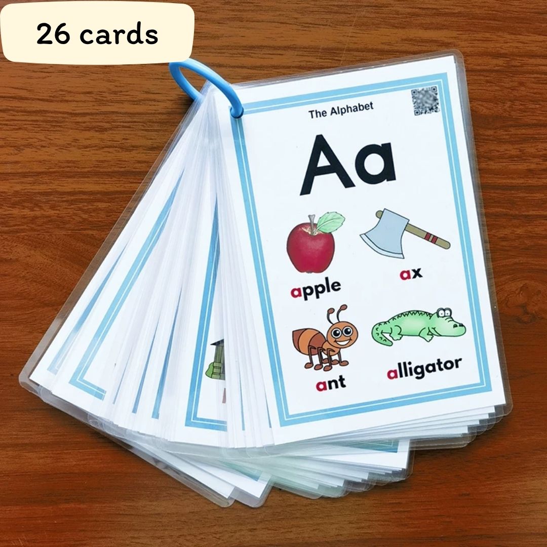 Phonics and English Alphabet Cards / Flashcards Set · Word Pronunciation · Audio Point-Reading · Teaching Aid (122 cards, 4-Inch Laminated Cards · Size: 8 × 11 cm)