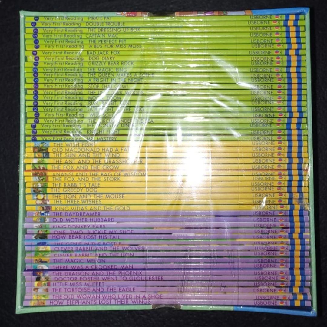 Usborne My First Reading Library 50 books Level 1 (green box) BOX with TEAR and DENTS, books no damage